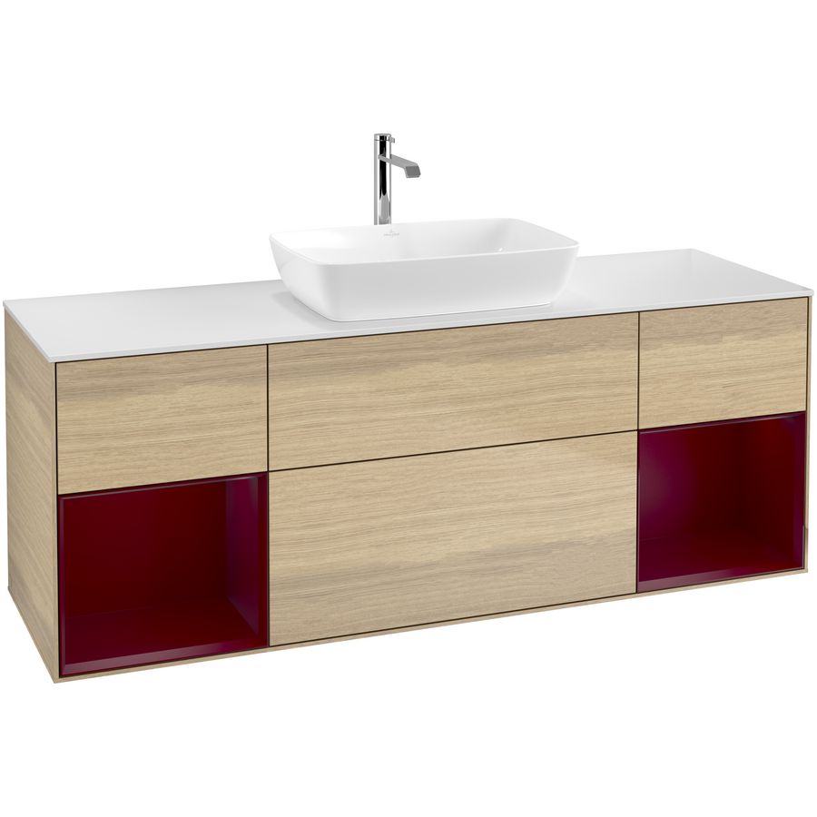 Wastafelonderkast Finion 1600x603x501mm Oak Veneer F861HBPC