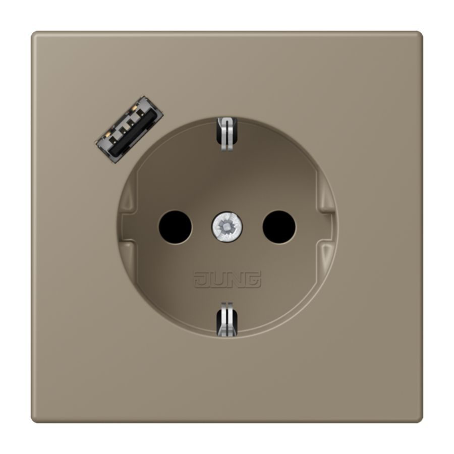 Wandcontactdoos met R/A + lader USB A Saf+ LC32141