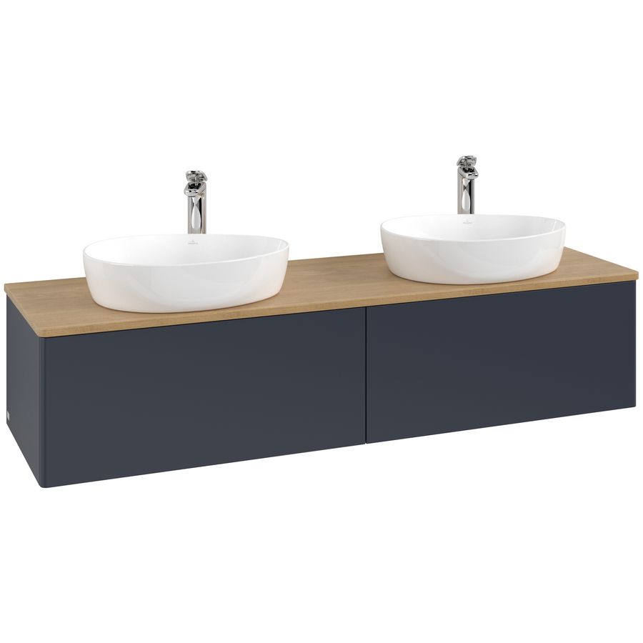 Wastafelonderkast Antao 1600x360x500mm Mid.Blue Matt Lacquer K39051HG