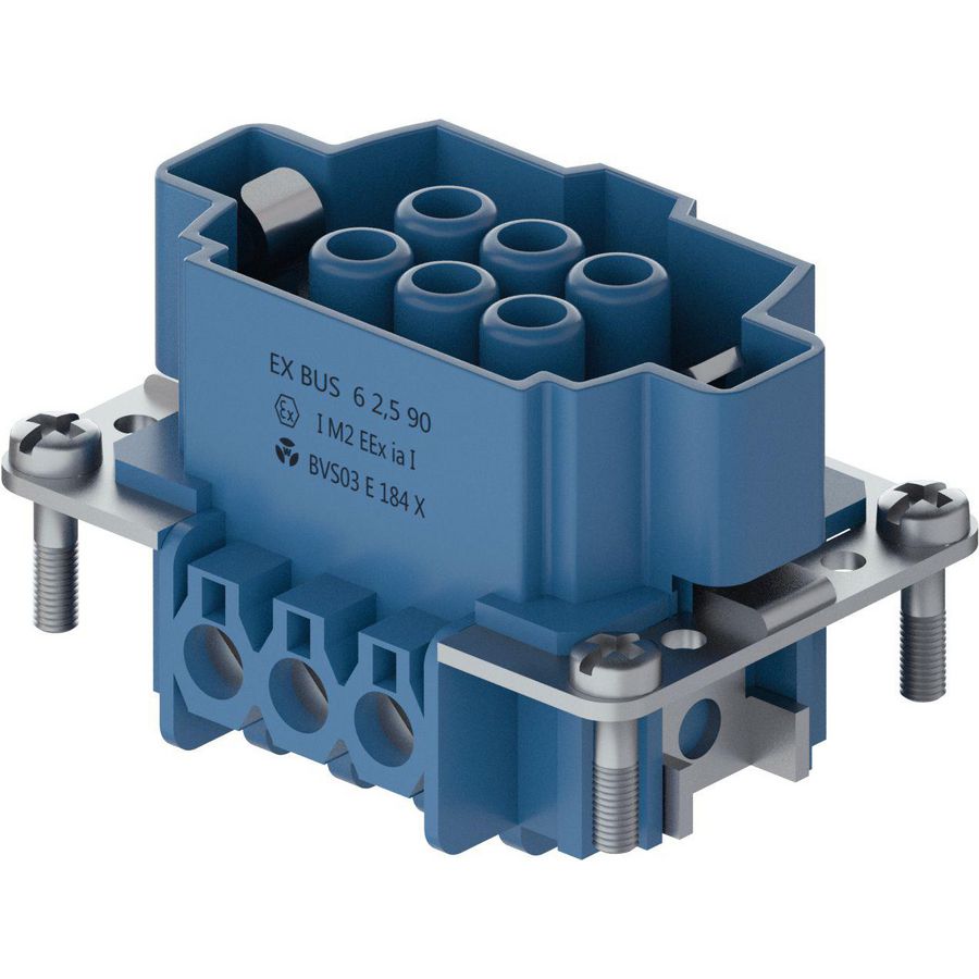 Contactblok binnenwerk busdeel 6p schroef ex VVE=10