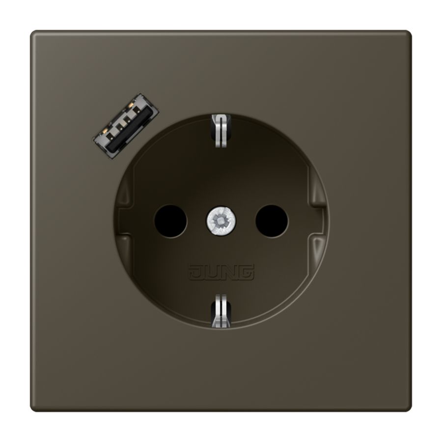 Wandcontactdoos met R/A + lader USB A Saf+ LC32140