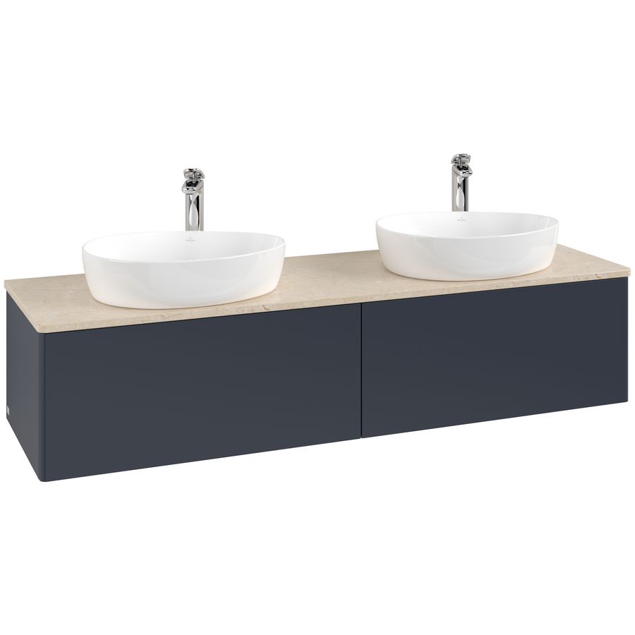 Wastafelonderkast Antao 1600x360x500mm Mid.Blue Matt Lacquer K39053HG