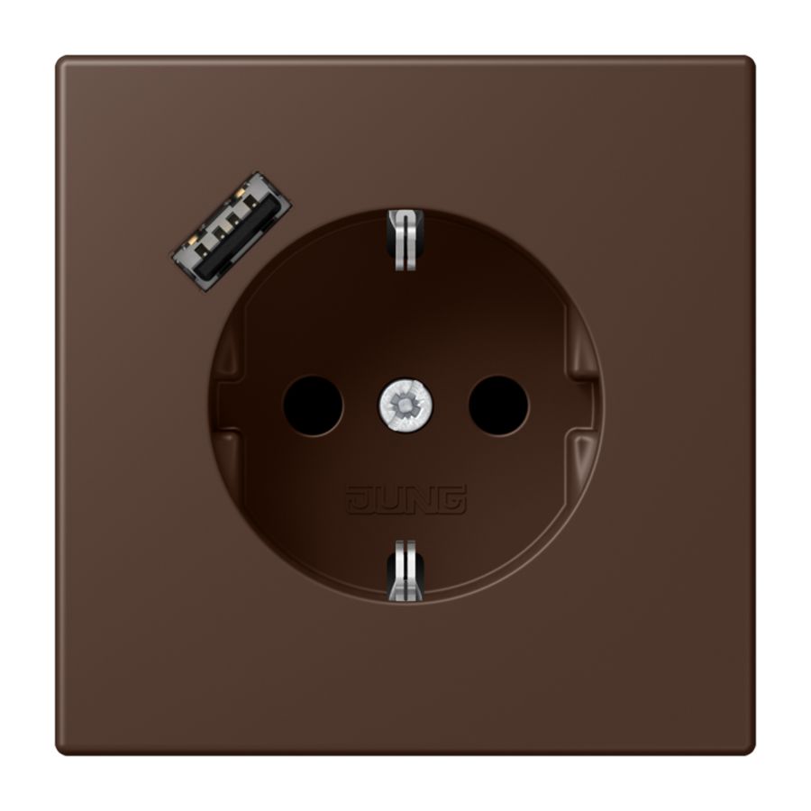 Wandcontactdoos met R/A + lader USB A Saf+ LC32130