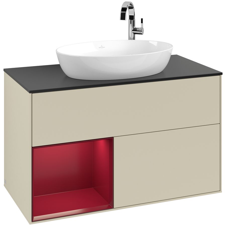 Wastafelonderkast Finion 1000x603x501mm S.Grey Matt Lacquer G892HBHJ