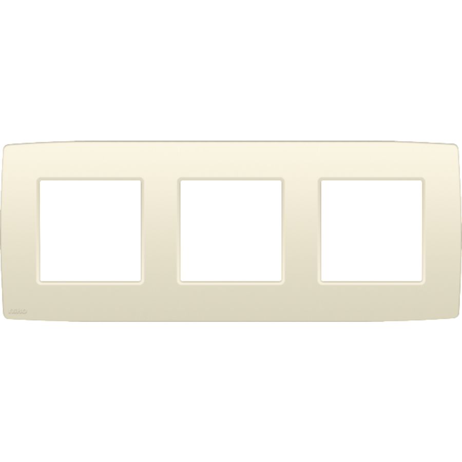 3-Voudige afdekplaat 71mm centerafst. Ori. cream