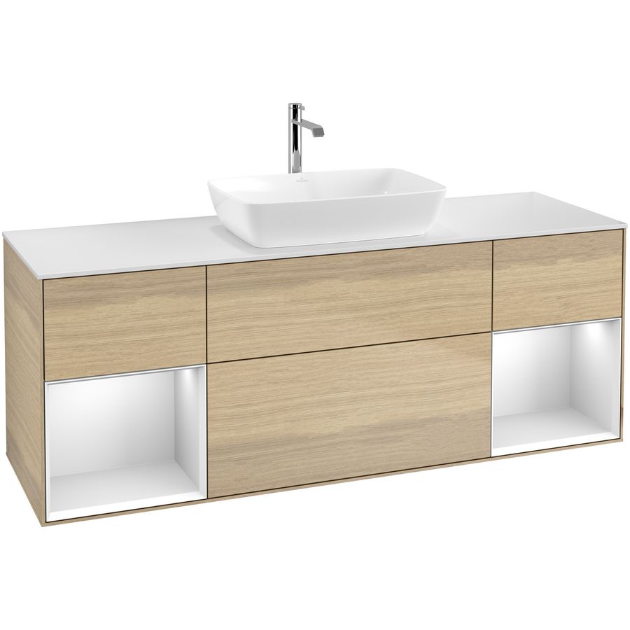 Wastafelonderkast Finion 1600x603x501mm Oak Veneer F861MTPC