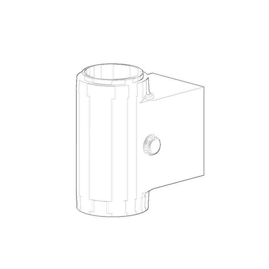 Aansluiting 31,5x62x57mm Platina gebors.