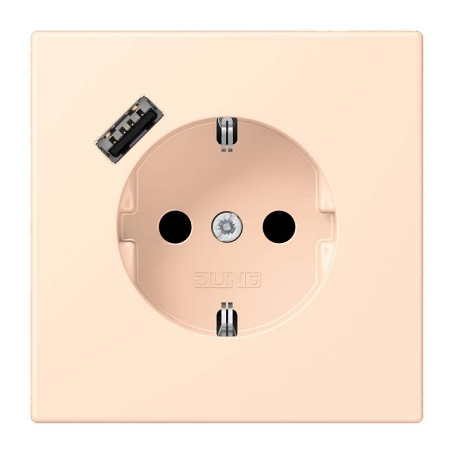 Wandcontactdoos met R/A + lader USB A Saf+ LC32123