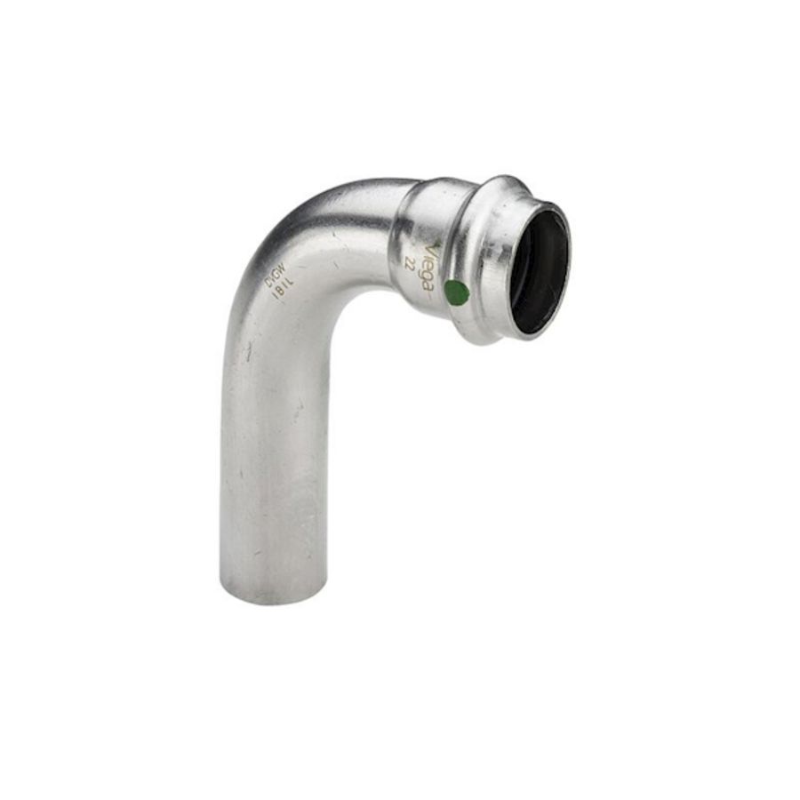 Insteekbocht 90° SANPRESS Inox spie x persaansluiting 54mm