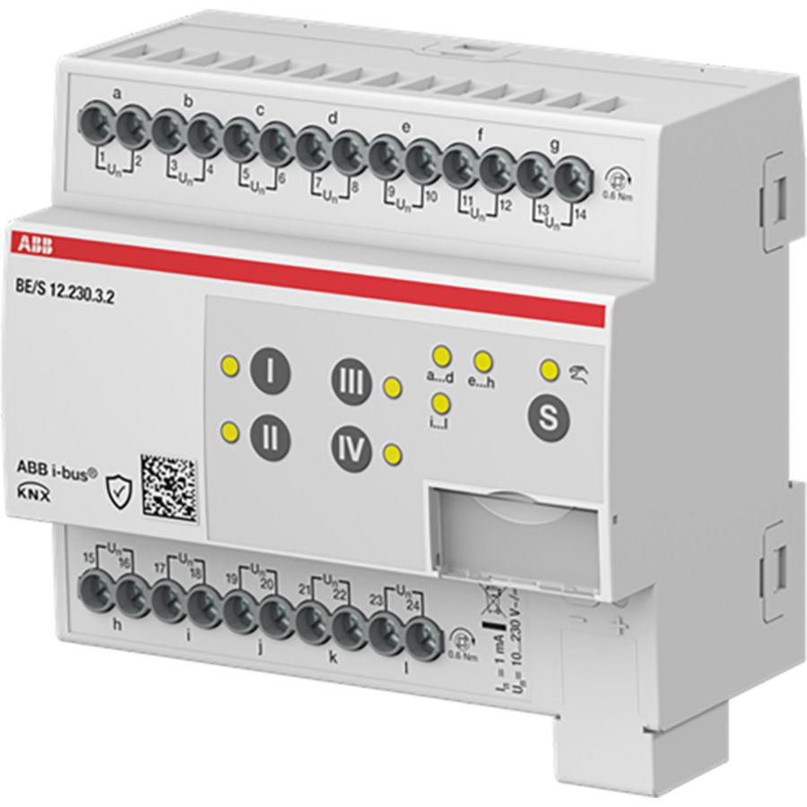 Binaire ingang 12-voudig 10-230 V handmatige bediening DIN- (BE/S12.230.3.2)
