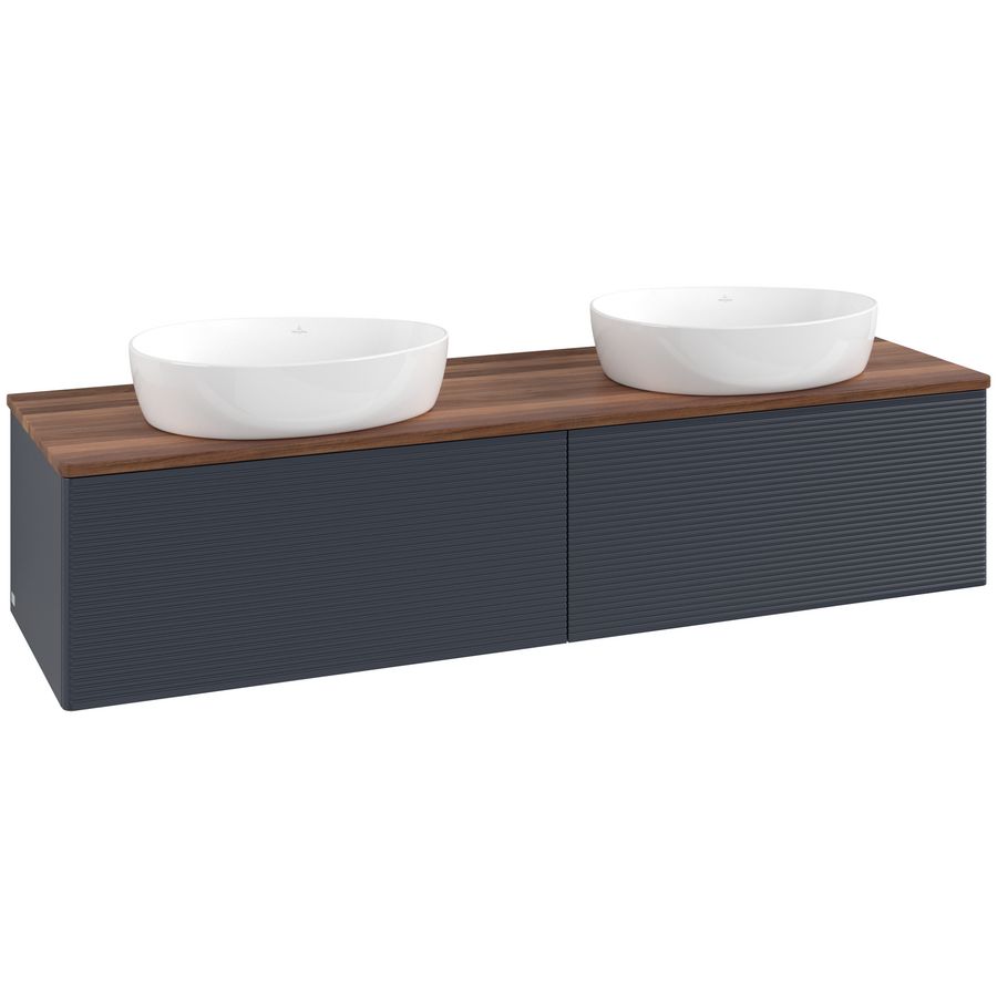 Wastafelonderkast Antao 1600x360x500mm Mid.Blue Matt Lacquer K39112HG