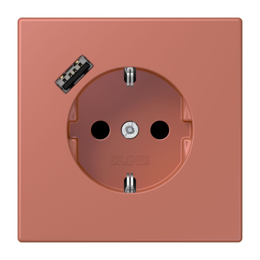 Wandcontactdoos met R/A + lader USB A Saf+ LC32121