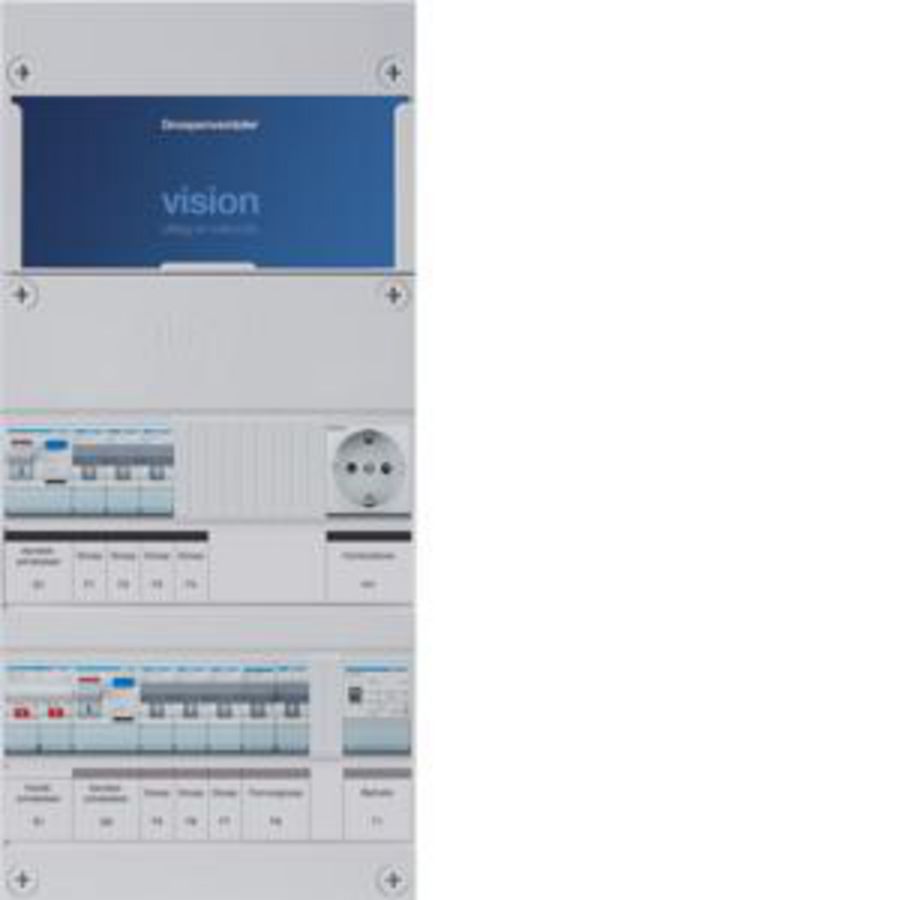 Groepenkast 6-groepenverdeler HS 2xALS 30mA +F+T+W 1-fase