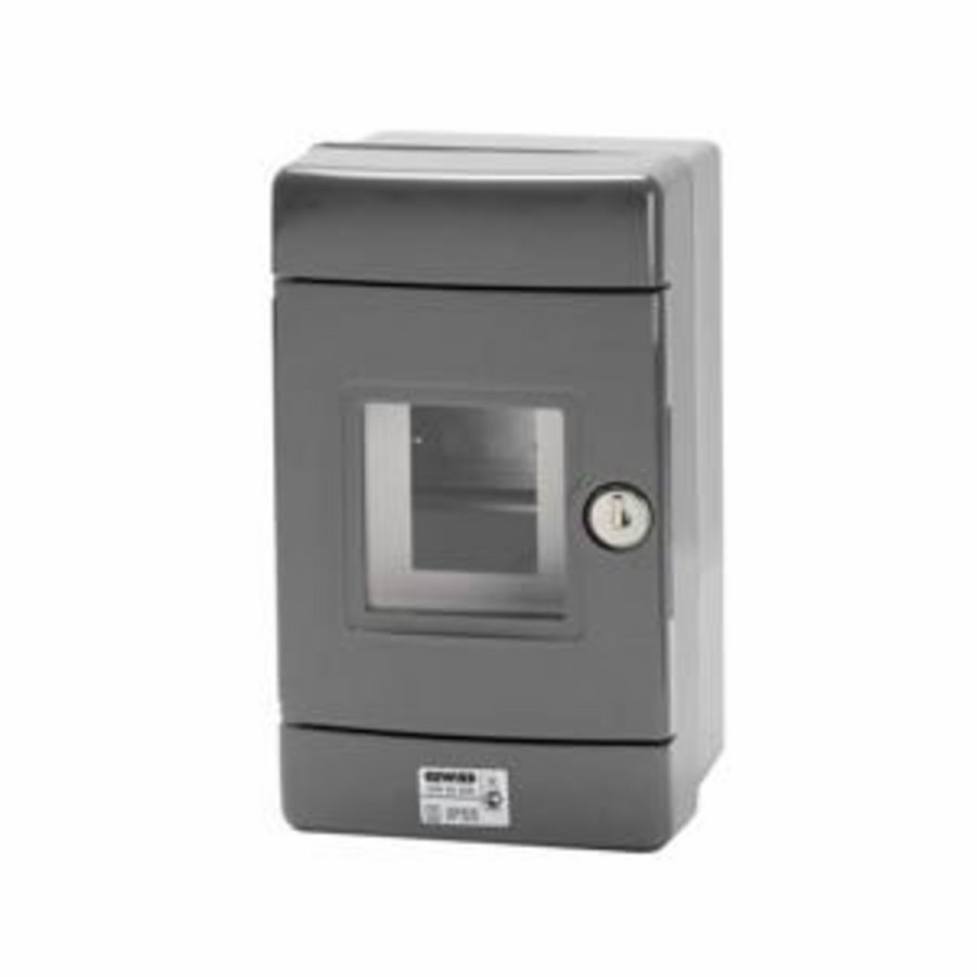 WATERDICHTE KAST NOODSYSTEEM DIN-RAIL 4 MODULE EN50022 GR