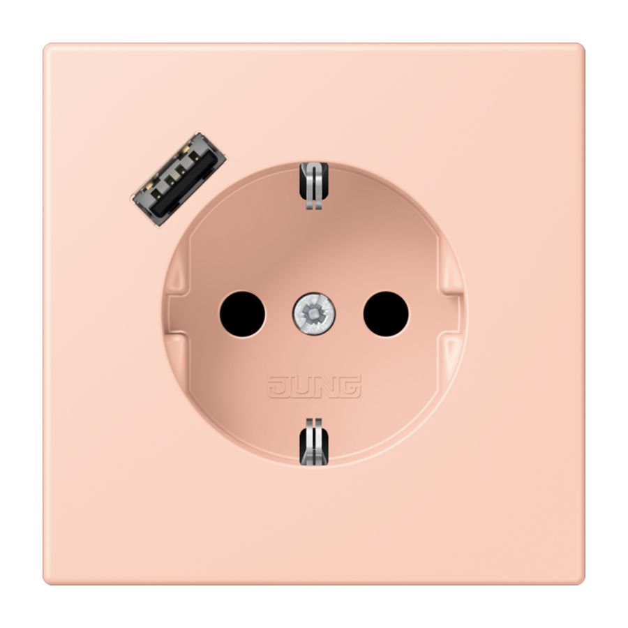 Wandcontactdoos met R/A + lader USB A Saf+ LC32112