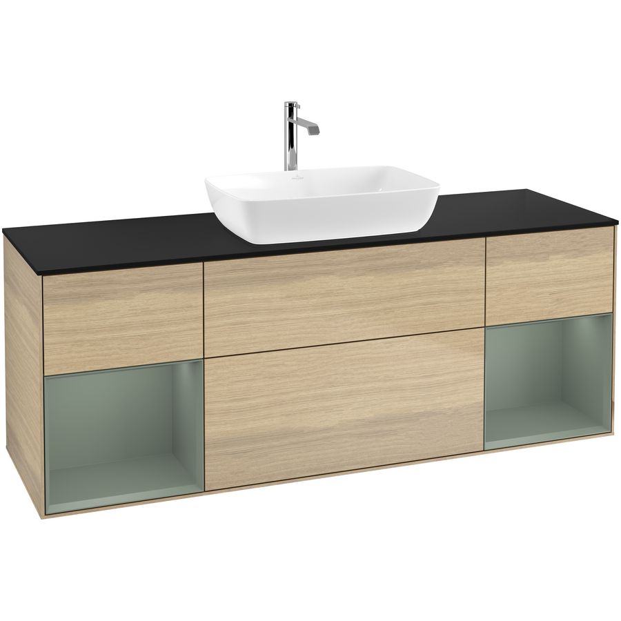 Wastafelonderkast Finion 1600x603x501mm Oak Veneer F862GMPC