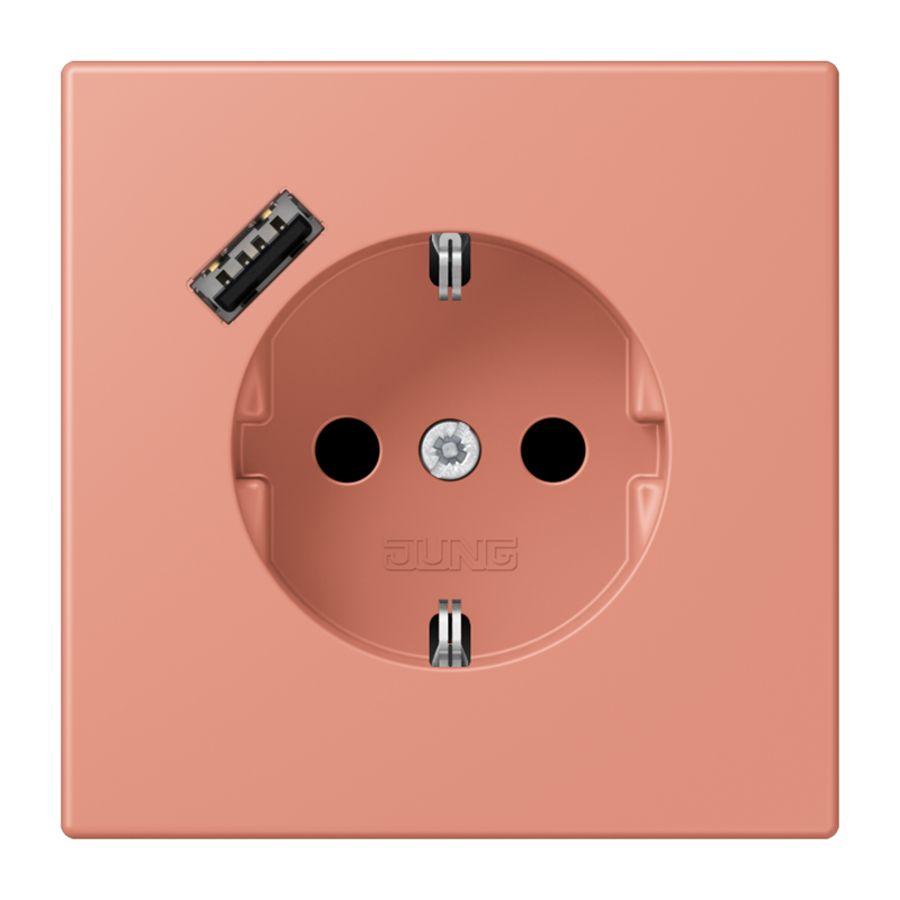 Wandcontactdoos met R/A + lader USB A Saf+ LC32111