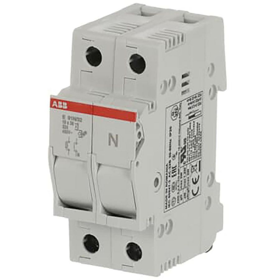 Zekeringafschakelhouder 1p+n Max 32A voor 10,3x38mm