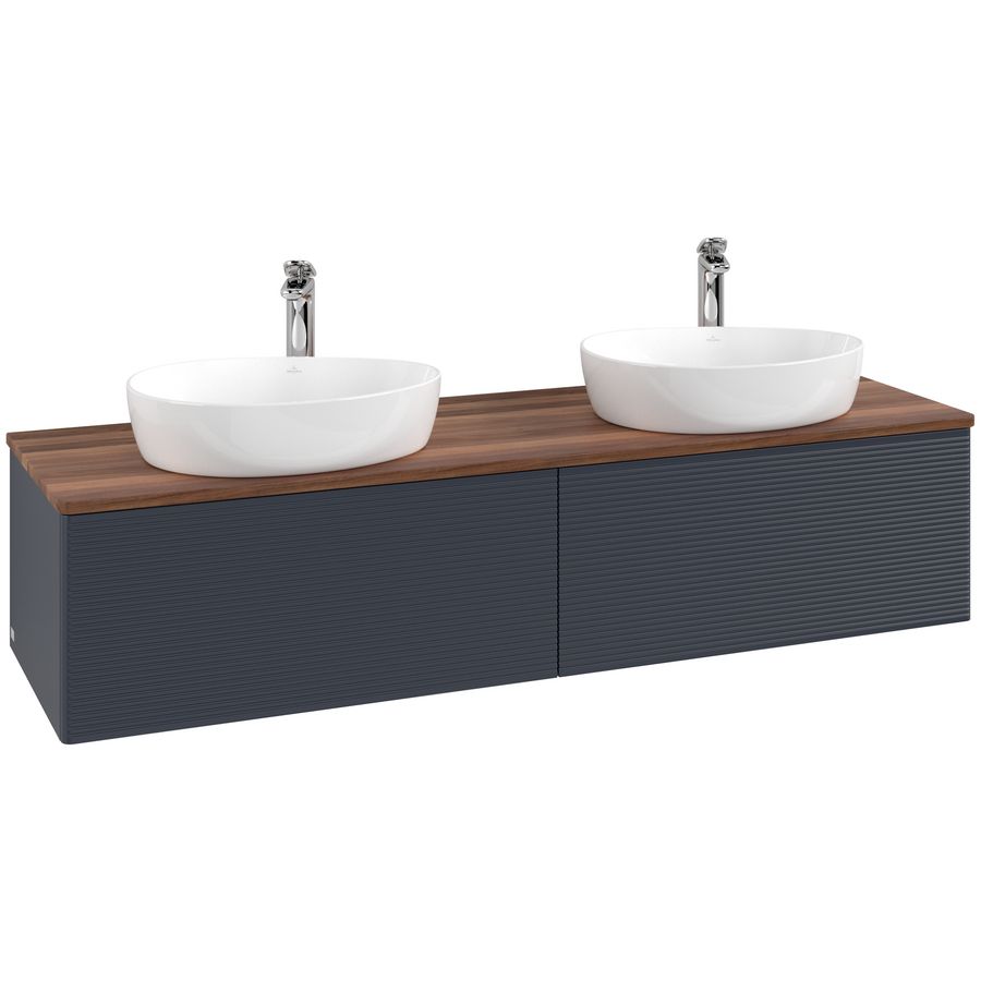 Wastafelonderkast Antao 1600x360x500mm Mid.Blue Matt Lacquer K39152HG