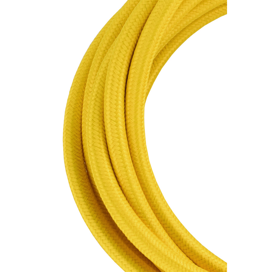 Lengte a 3m. Textielsnoer 2C 2x0,75mm² geel