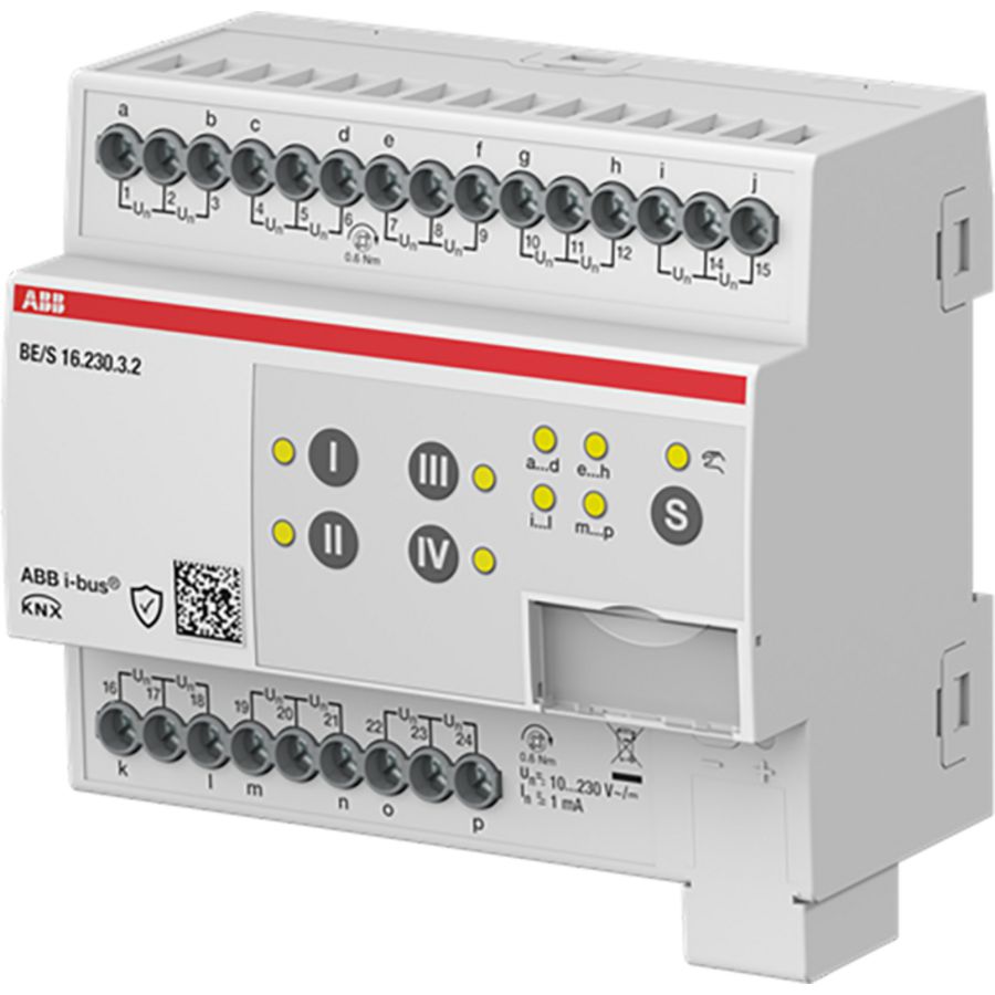 Binaire ingang 16-voudig 10-230 V handmatige bediening DIN-r (BE/S16.230.3.2)