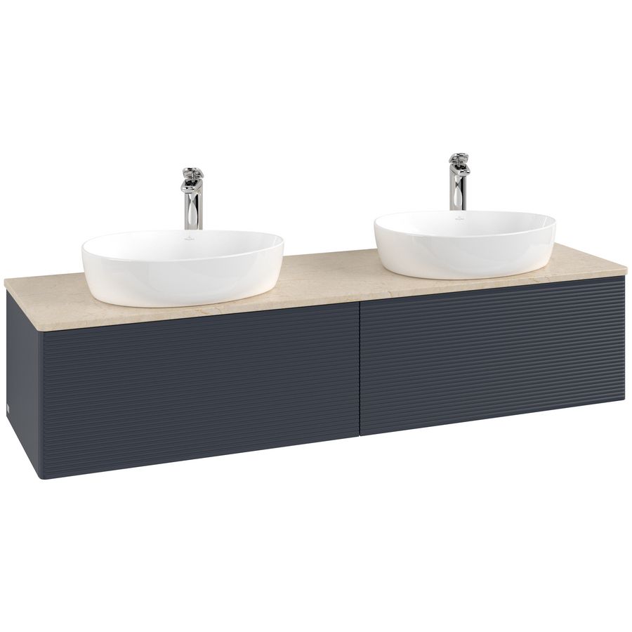 Wastafelonderkast Antao 1600x360x500mm Mid.Blue Matt Lacquer K39153HG