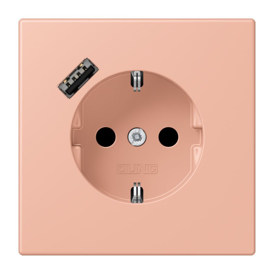 Wandcontactdoos met R/A + lader USB A Saf+ LC32102