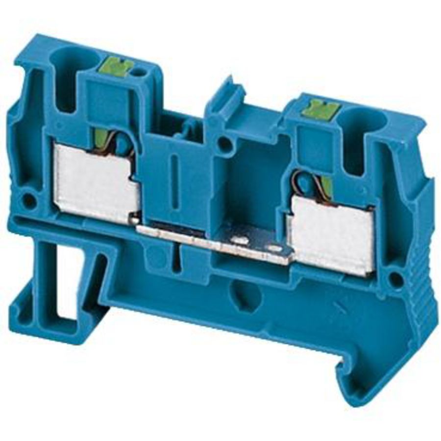 Doorvoerklem 4mm² 32A Enkel niveau Push-in Blauw VVE=50