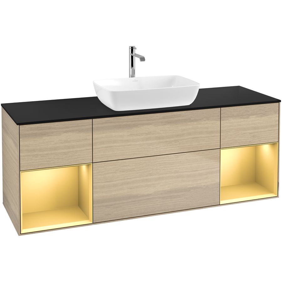 Wastafelonderkast Finion 1600x603x501mm Oak Veneer F862HFPC