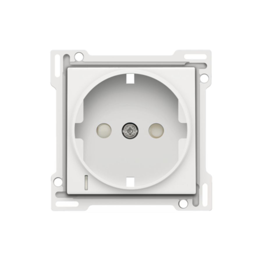 Afwerkingsset stopcontact randaarde besch/spanning white c.