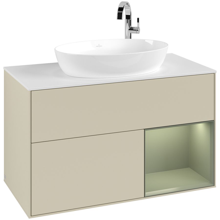 Wastafelonderkast Finion 1000x603x501mm S.Grey Matt Lacquer G901GMHJ