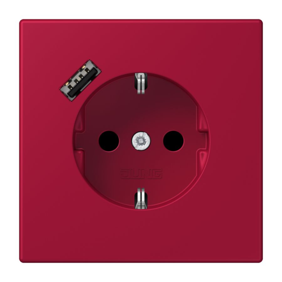 Wandcontactdoos met R/A + lader USB A Saf+ LC32100