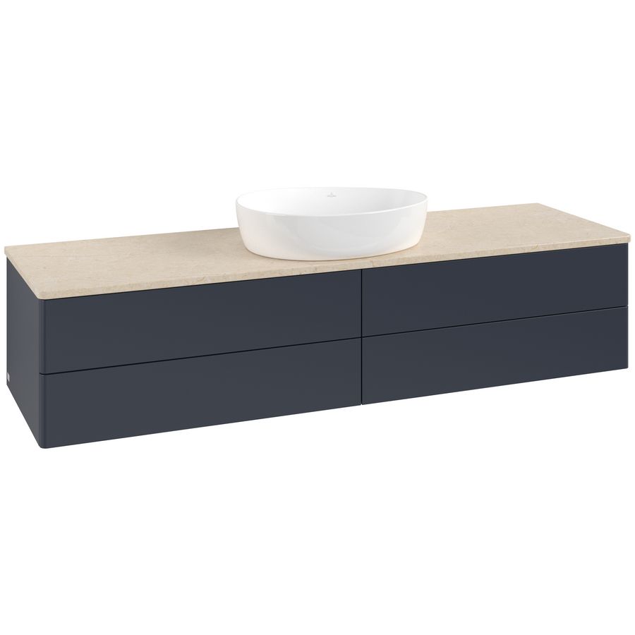 Wastafelonderkast Antao 1600x360x500mm Mid.Blue Matt Lacquer L25013HG