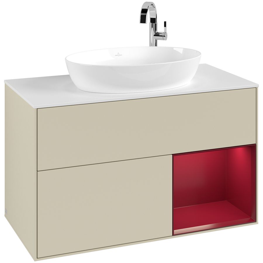 Wastafelonderkast Finion 1000x603x501mm S.Grey Matt Lacquer G901HBHJ