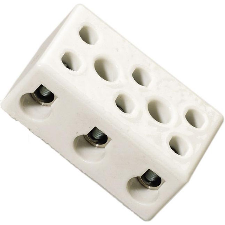 Kroonblok 3-polig 6mm² porcelein B6-3E VVE=50