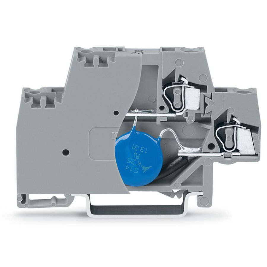 Moduleklem 2-etage +afsluitplaat grij 280-504/281-584 VVE=50