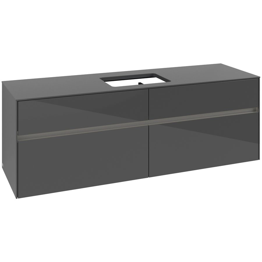 Wastafelonderkast Collaro 1600x548x500mm Glossy Grey C120B0FP