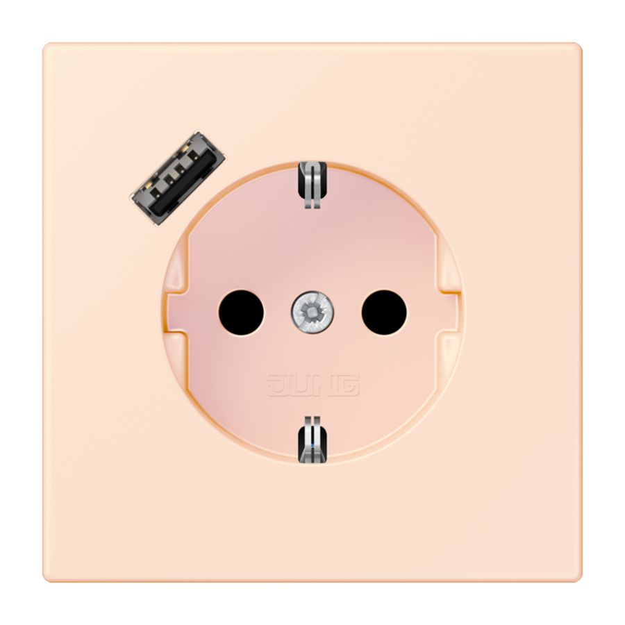 Wandcontactdoos met R/A + lader USB A Saf+ LC32082