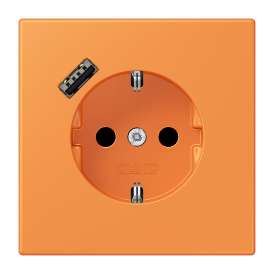 Wandcontactdoos met R/A + lader USB A Saf+ LC32081