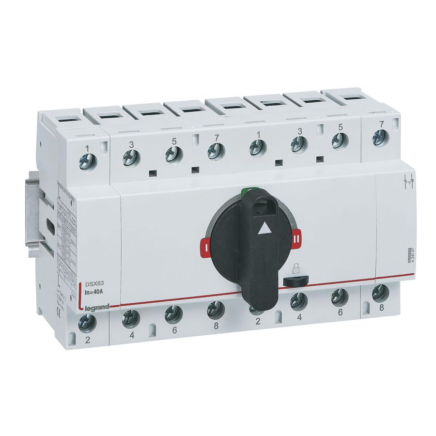 Doos a 6st. Bronomschakelaar DSX63 4P 40A+draaihendel-breedt