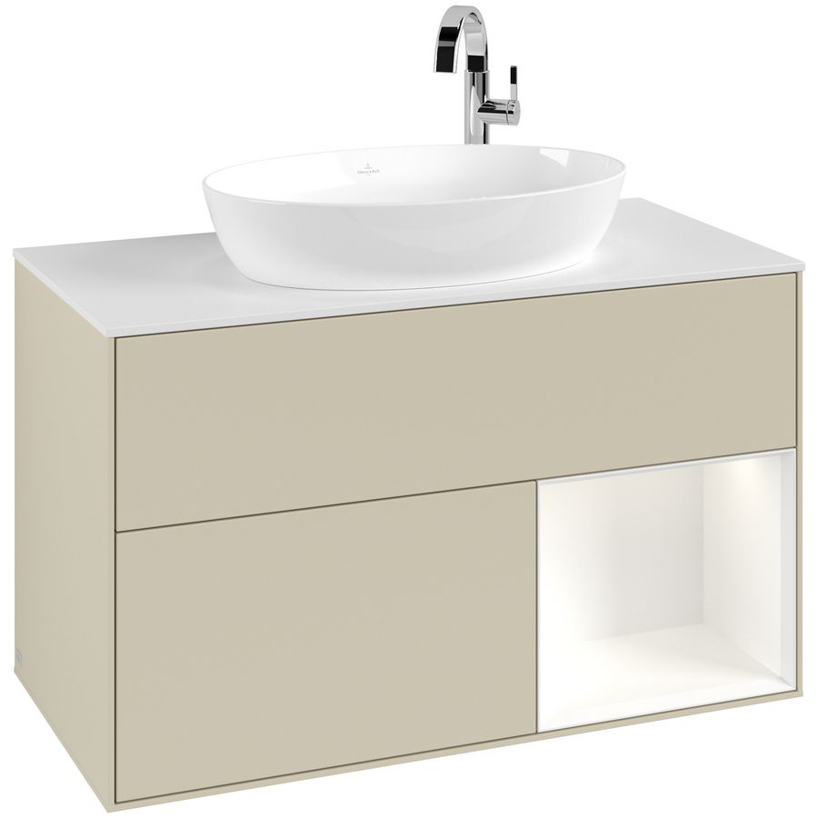 Wastafelonderkast Finion 1000x603x501mm S.Grey Matt Lacquer G901MTHJ