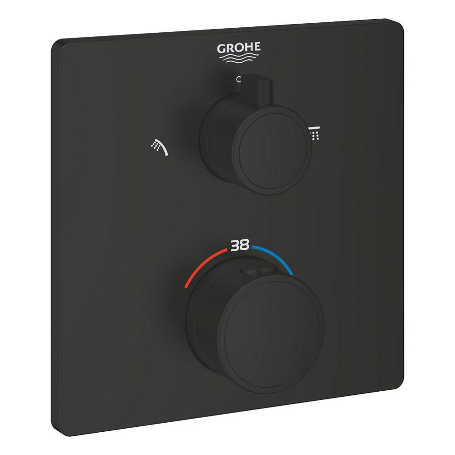 Afbouwdeel Grohtherm vierkant met. omstel Douche Matte Black (mat zwart) (prof)