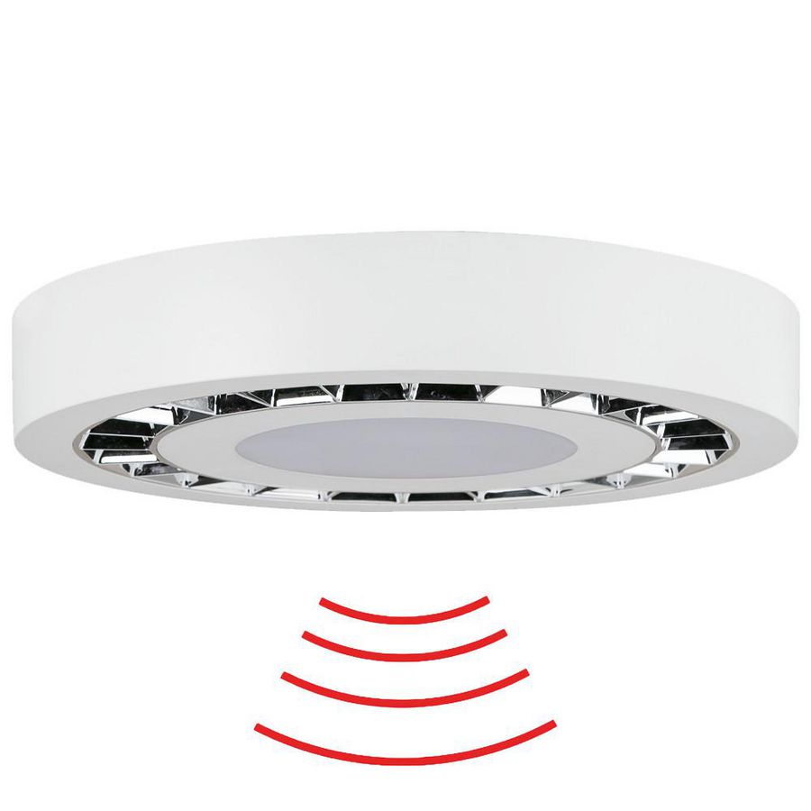 Rond armatuur 300mm 360gr. Plafond- of muurmo. wit IP54 8m
