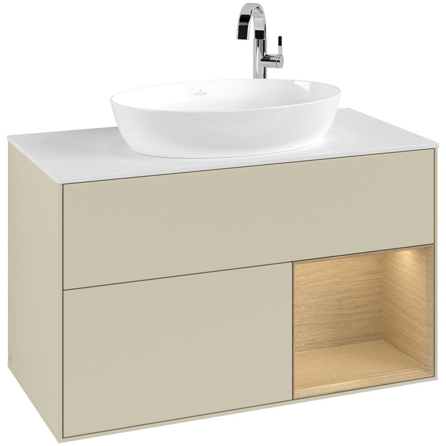 Wastafelonderkast Finion 1000x603x501mm S.Grey Matt Lacquer G901PCHJ