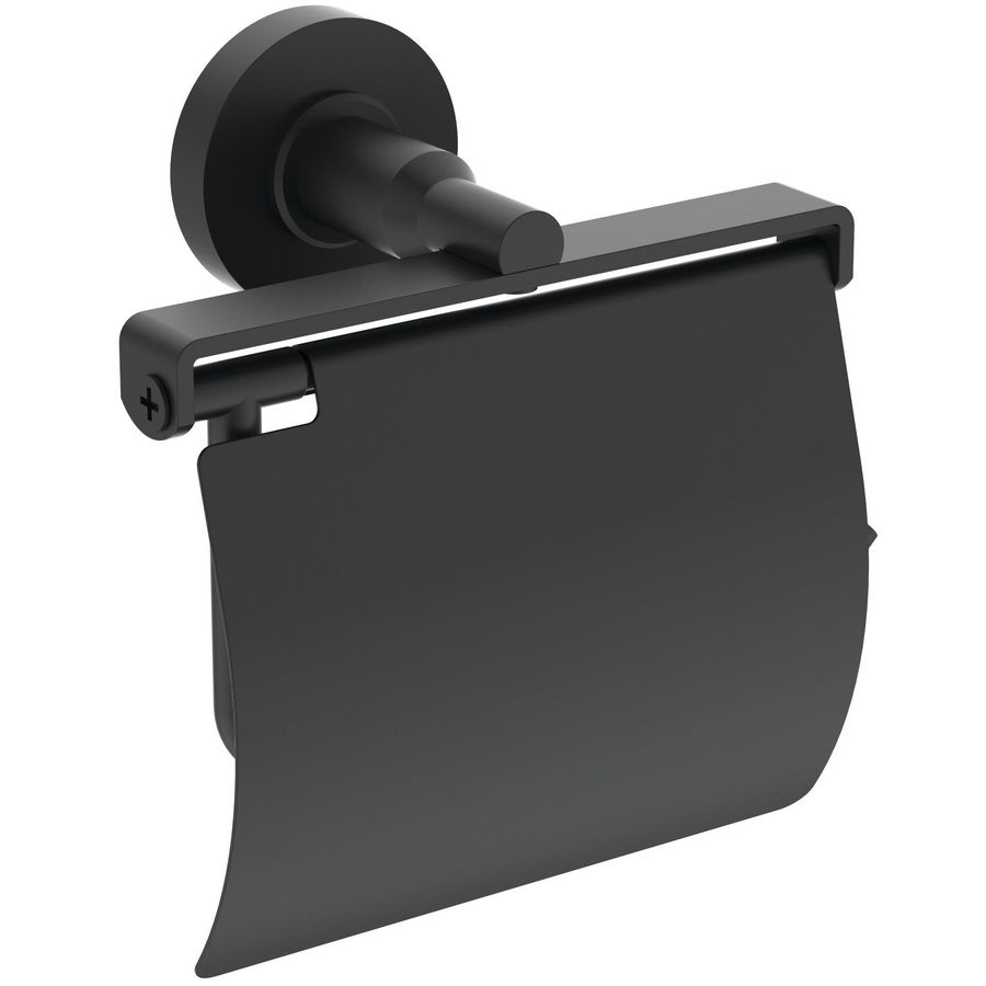 Closetrolhouder m. deksel 122 x 135 x 55mm silk black IOM