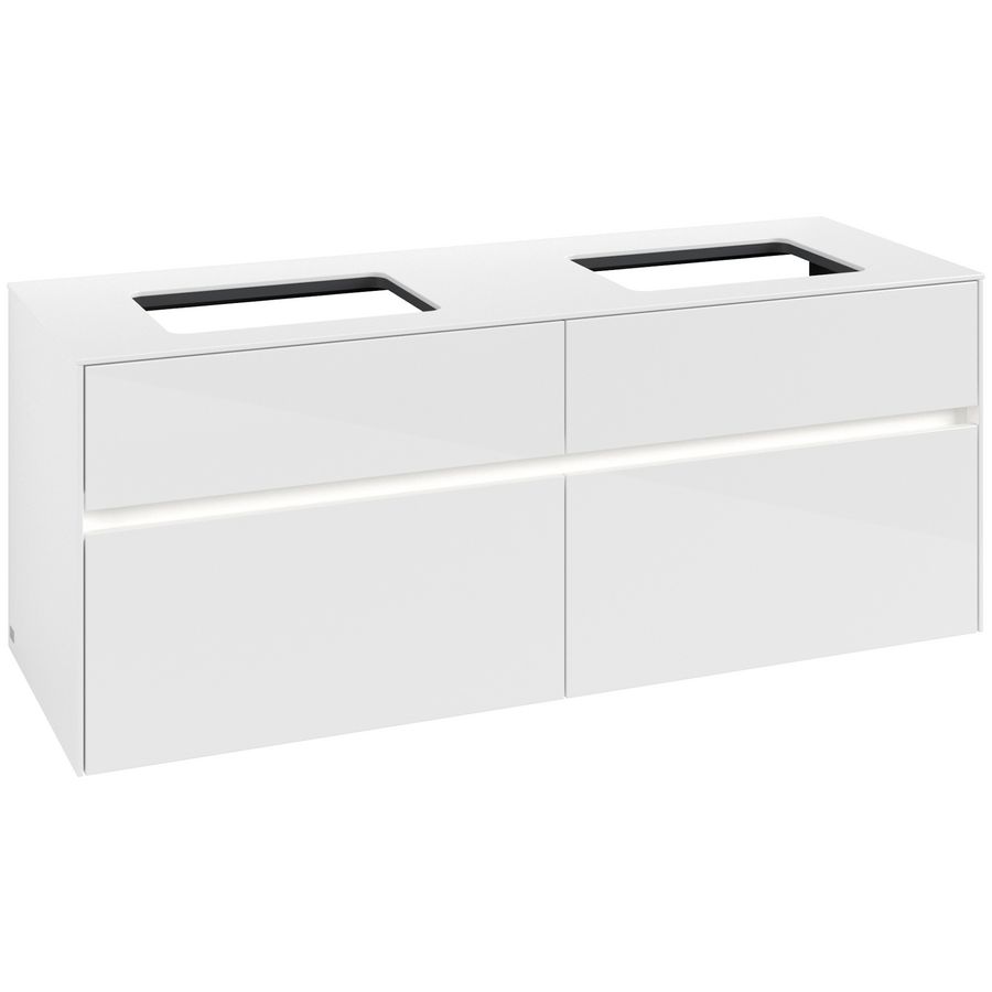 Wastafelonderkast Collaro 1400x548x500mm Glossy White C119B0DH