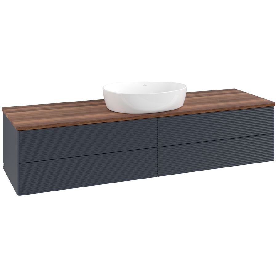Wastafelonderkast Antao 1600x360x500mm Mid.Blue Matt Lacquer L25112HG