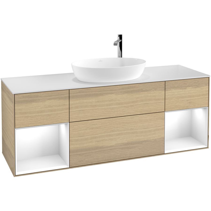 Wastafelonderkast Finion 1600x603x501mm Oak Veneer F981GFPC
