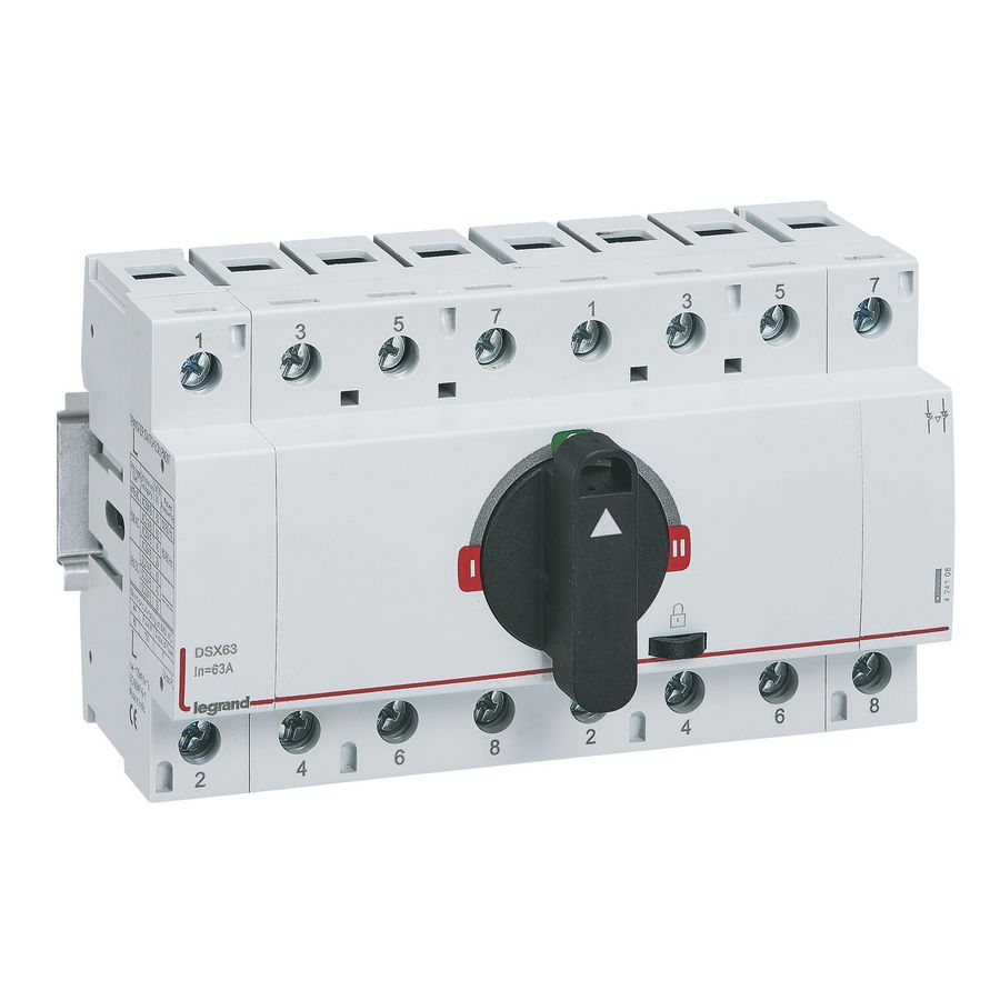 Doos a 6st. Bronomschakelaar DSX63 4P 63A+draaihendel-breedt