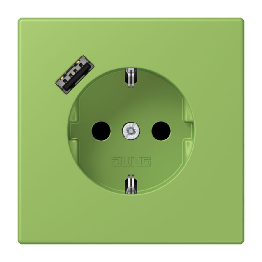 Wandcontactdoos met R/A + lader USB A Saf+ LC32051